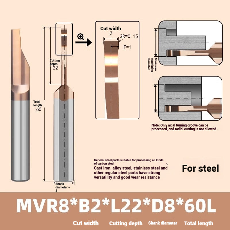 1139-MVR tungsten steel alloy large depth of cut groove cutter stainless steel, copper and aluminum with small hole coating boring cutter anti-vibration face groove cutter Shandong Denso Pricision Tools Co.,Ltd.